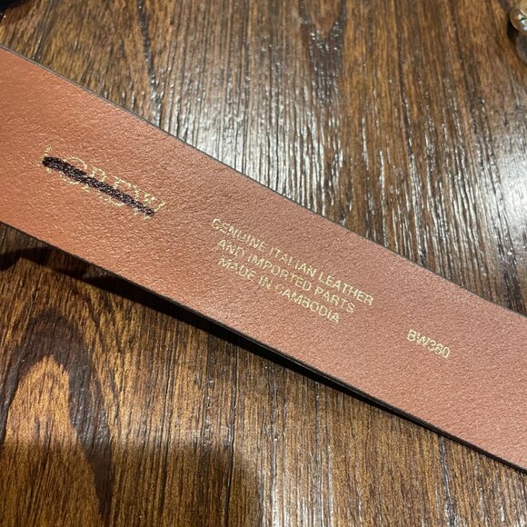 NWT Flawed J.Crew Women's XL Oval Buckle Belt Italian Leather Rich Toffee Brown - Picture 4 of 16